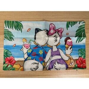 Donald Daisy Duck Tropical Beach Pillow Case Cover Summer Linen Zipper 12x18